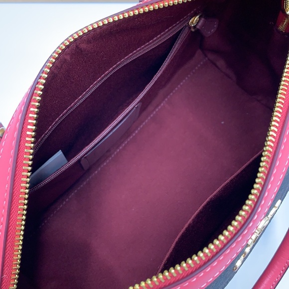 COACH NWT Coach Rowan Satchel In Signature Canvas Brown Watermelon Color - Picture 13 of 16